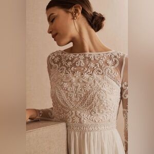 BHLDN Sinclair Long Sleeve Beaded Dress